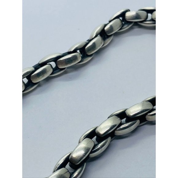 David Yurman Sterling Silver 925 ELONGATED BOX CHAIN BRACELET 8.25 - Picture 9 of 10